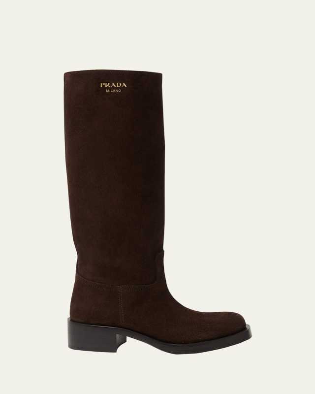 Suede Knee-High Boots